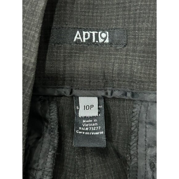 Apt. 9 Womens Professional Gray Plaid Straight-Leg Dress Pants Size 10P - Picture 5 of 10